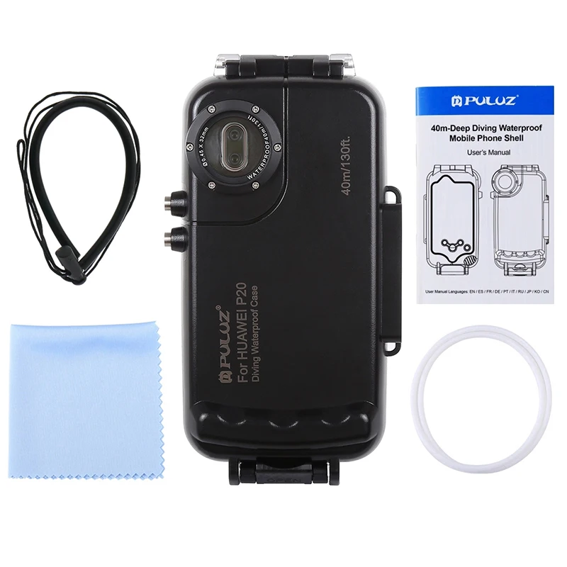 

PULUZ 40m Protective Waterproof Explosion-proof P20 Case Diving Housing Photo Video Taking Underwater Cover Case For Huawei