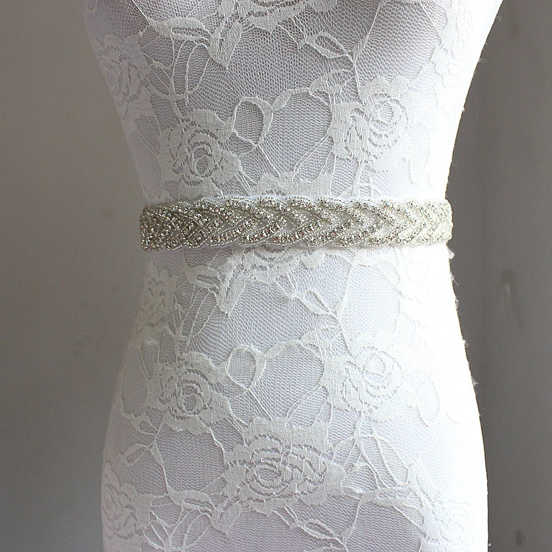 

Doragrace Rhinestone belt Wedding Belts Crystal Beaded Bridal belt For Formal Evening Dress Wedding Sash