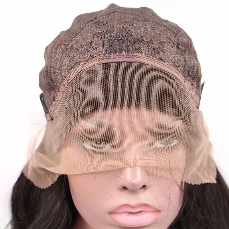Cheap Silky Straight Synthetic Hair Lace Front Wig Heat Resistant Best Natural Looking Black Synthetic Wigs For Black Women (1)