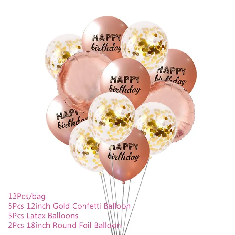 Chicinlife Rosegold 30th День рождения украшение сердце воздушный шар "Конфетти" попкорн коробка для взрослых 30 лет на день рождения поставки - Цвет: H