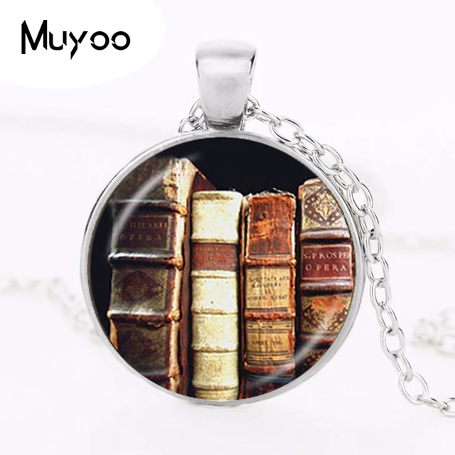 library book necklace gifts for librarians writers bibliophile book
