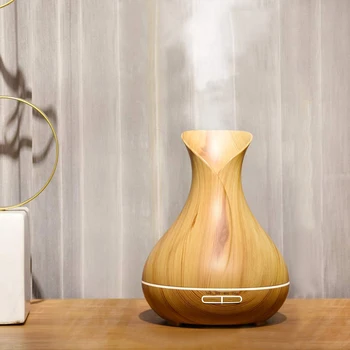 

VVPEC 400ml Aroma Diffuser Aromatherapy Wood Grain Essential Oil Diffuser Ultrasonic Cool Mist Humidifier for Office Home