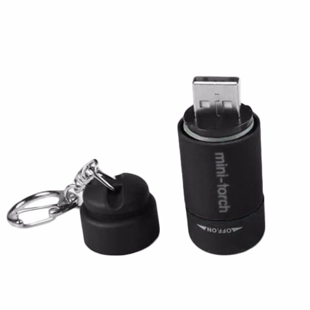 Сумка брелок Портативный Миниатюрный фонарик для ключей USB Перезаряжаемый лампа