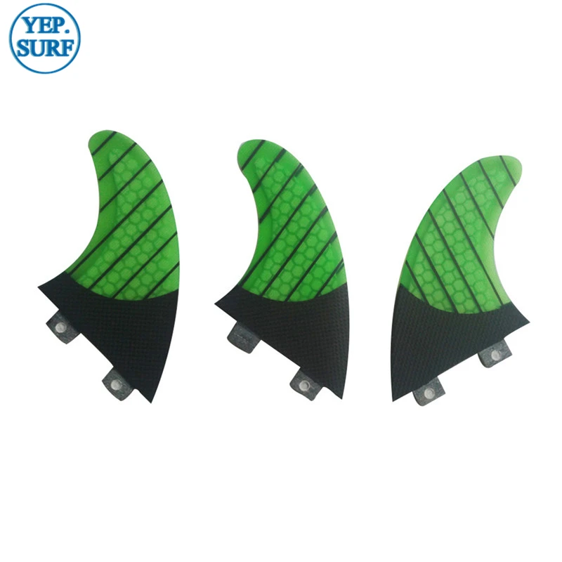 Surf New FCS Quilhas G5/G7 Fin Green Honeycomb ребра из углеродного волокна три набора ласты для