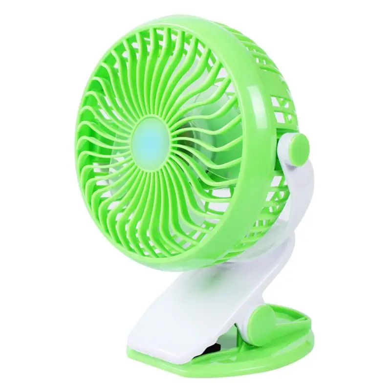 Green-1 360 ° портативный кемпинг вентилятор клип на мини настольный вентилятор детская кроватка автомобиль открытый офис комната - Цвет: Green-1