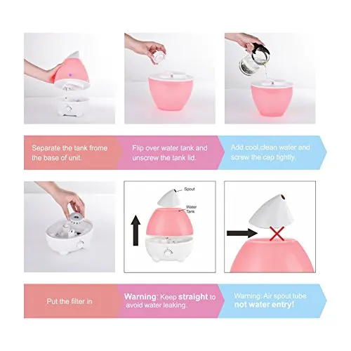 Humidifier Diffuser For Aroma Therapy in Bedroom Baby Room Car Office Yoga Home Large Capacity Ultra Quiet With Waterless Auto Shut Off Protection Sadoun.com