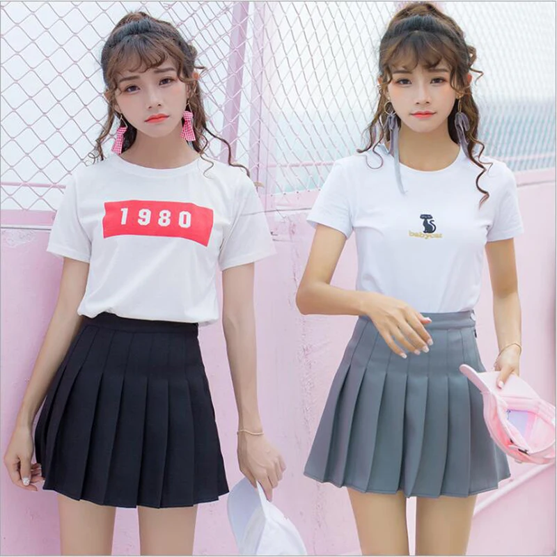 

Fashion New Spring Summer high waist ball pleated skirt Cosplay skirt kawaii Female Mini Harajuku Skirts Japanese school uniform