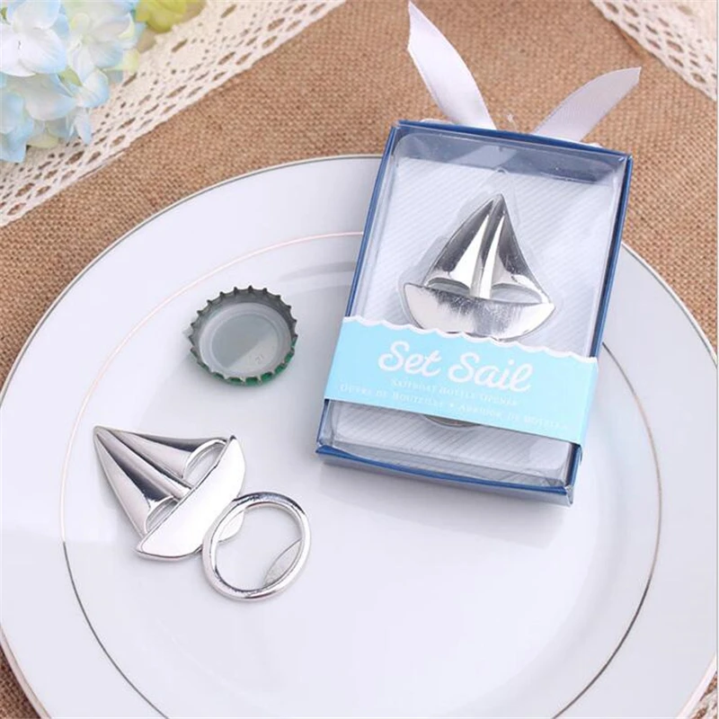 1Pc Casamento Wedding Gifts For Guests Sailboat Bottle Opener Wedding