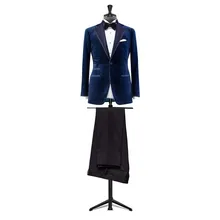 Последние конструкции пальто брюки синий бархат жених смокинги для женихов 2 шт. Slim Fit Свадебные Вечерние Пром Костюмы Блейзер мужской костюм куртка
