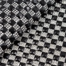 8*8mm Kristallglas Strass Trimmen Eisen Auf Transfer Braut Perlen Applique Diamond Mesh Roll Für Hochzeitskleid dekorative