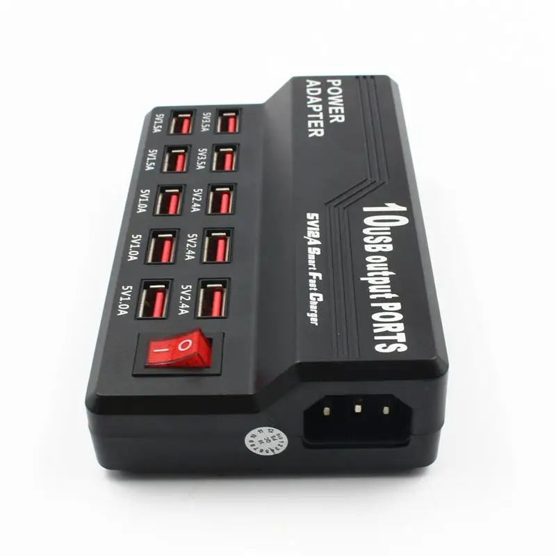 USB быстрое гнездо для зарядки 10 12 портов 12A зарядная станция Смарт USB зарядное устройство мобильный телефон планшет Цифровое зарядное устрой...