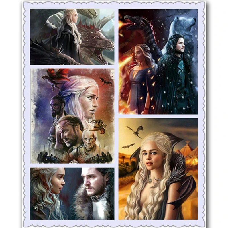 

Square/Round Drill,5D DIY Diamond Painting "Game of Thrones:Woman&Dragon"Embroidery Cross Stitch Mosaic Full Rhinestone Decor