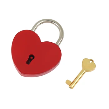 

Sweet Charm Heart Shape Love Couple Locks For Wedding Anniversary Gift Baggage Concentric Mini Lock Antique Style