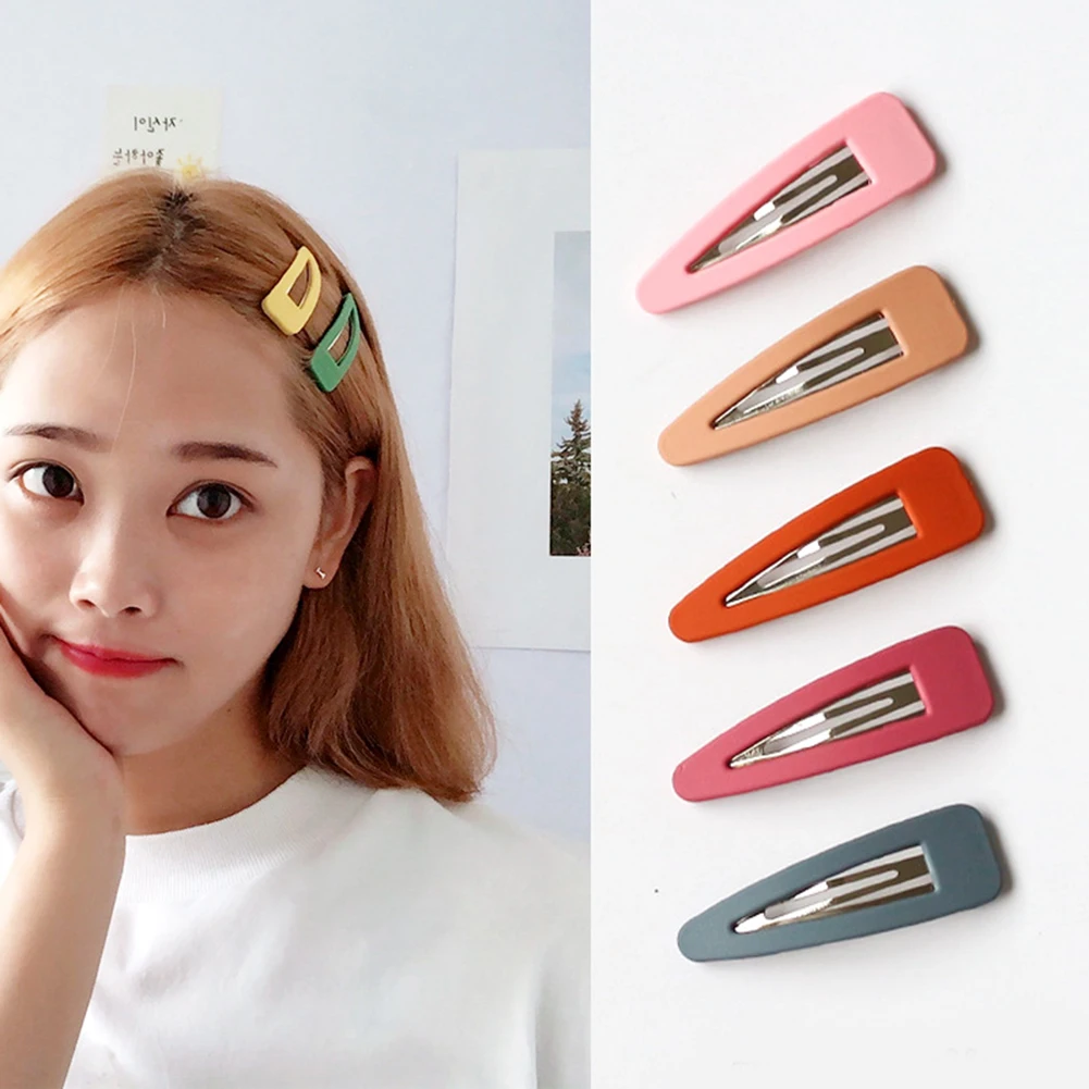 1Pc Cute Hairpins Candy Color Snap Hair Clip for Girls Hair Pins Unique Women's Gift BB Clip Hairclips Hair Accessories