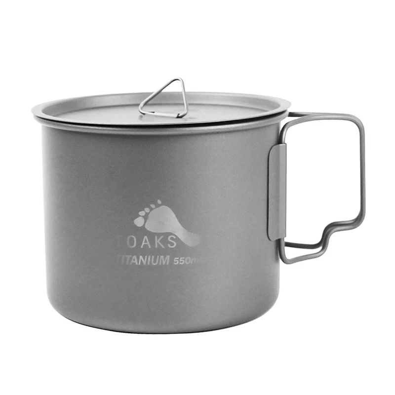 

TOAKS 550ml Ultralight Titanium Pot Titanium Home Kitchen Bowl Titanium Cup POT-550