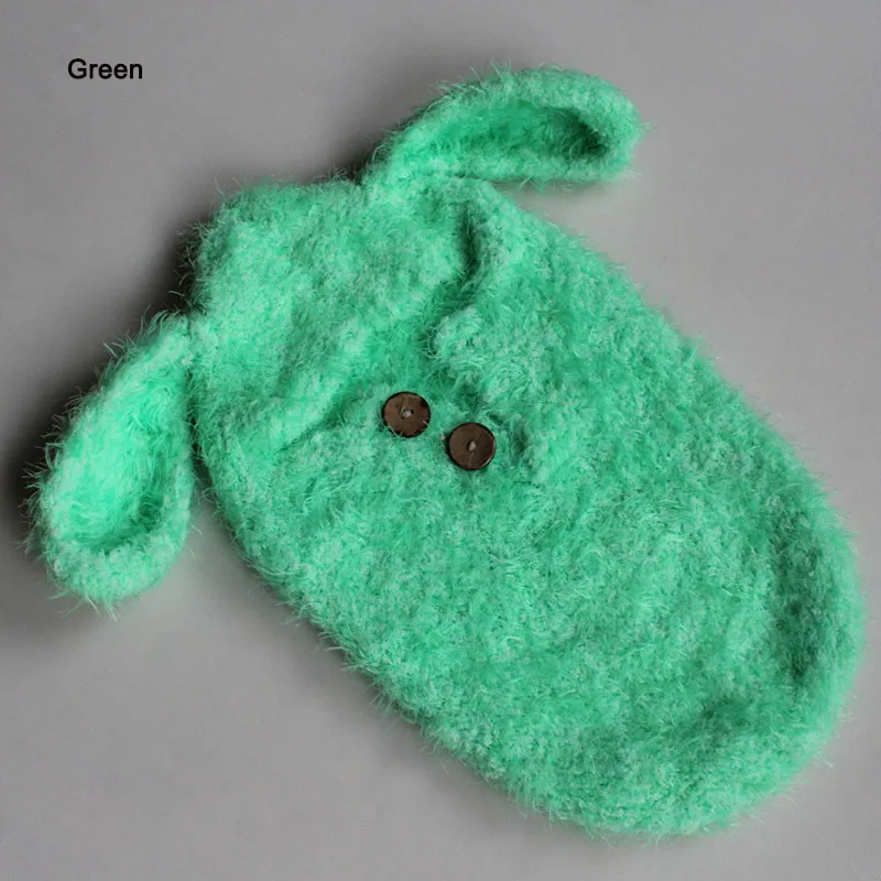 Реквизит для фотосессии новорожденных; Детский костюм; реквизит для фотосессии; аксессуары для новорожденных; теплый мягкий цельный спальный мешок с ушками - Цвет: Green