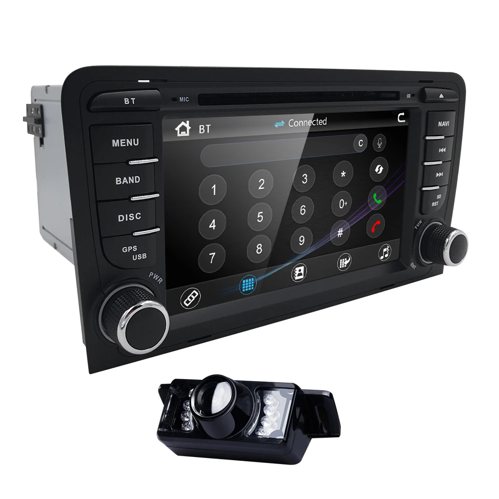 Excellent 2019 7Inch Car DVD Radio Player for AUDI A3 2003-2011 S3 RS3 navigation RDS Mirror link  Bluetooth USB Free camera 8 GB Map card 3
