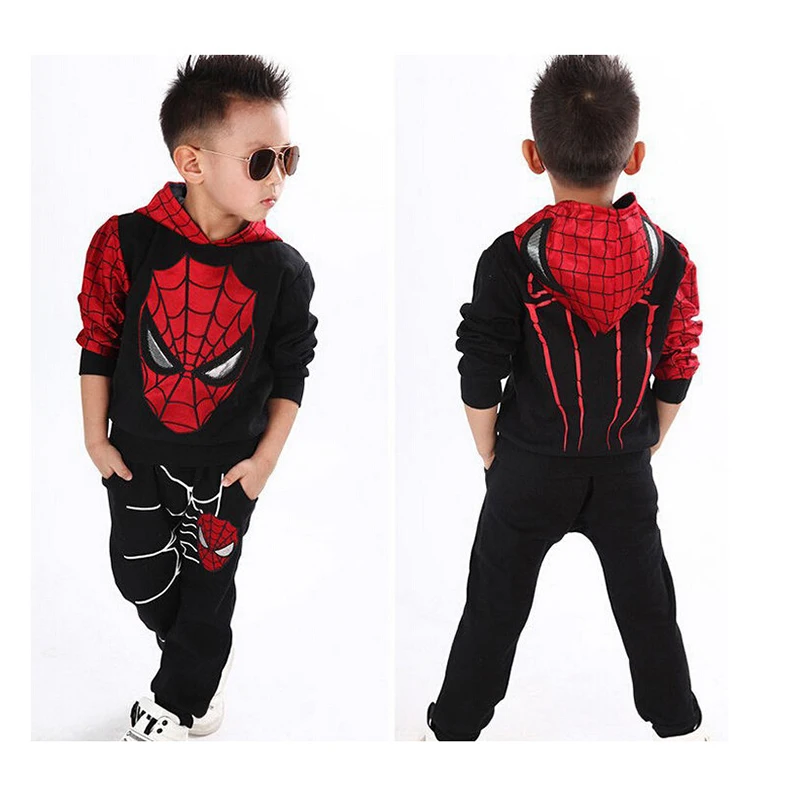 2017 New Winter Autumn Trolls Boy Children's Clothing Coat Spiderman Costume Batman Suit Kids Children Pullover pjmask Set |