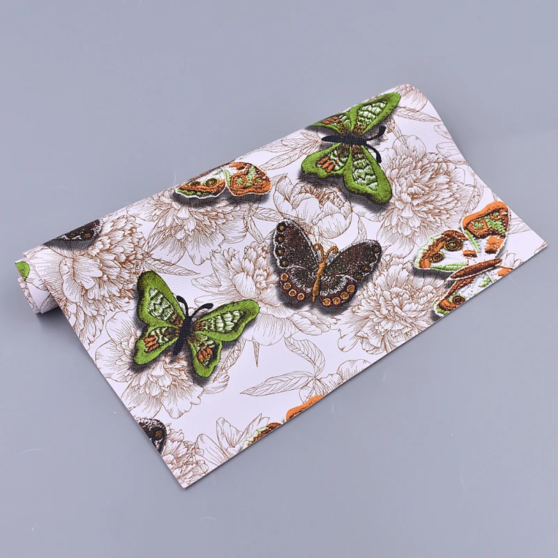 A4 бабочка FlowerPrinted Синтетическая Кожа DIY декоративный пэчворк для шитья одежды с бантом Сумка