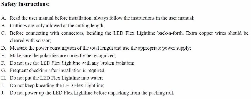 safety instruction