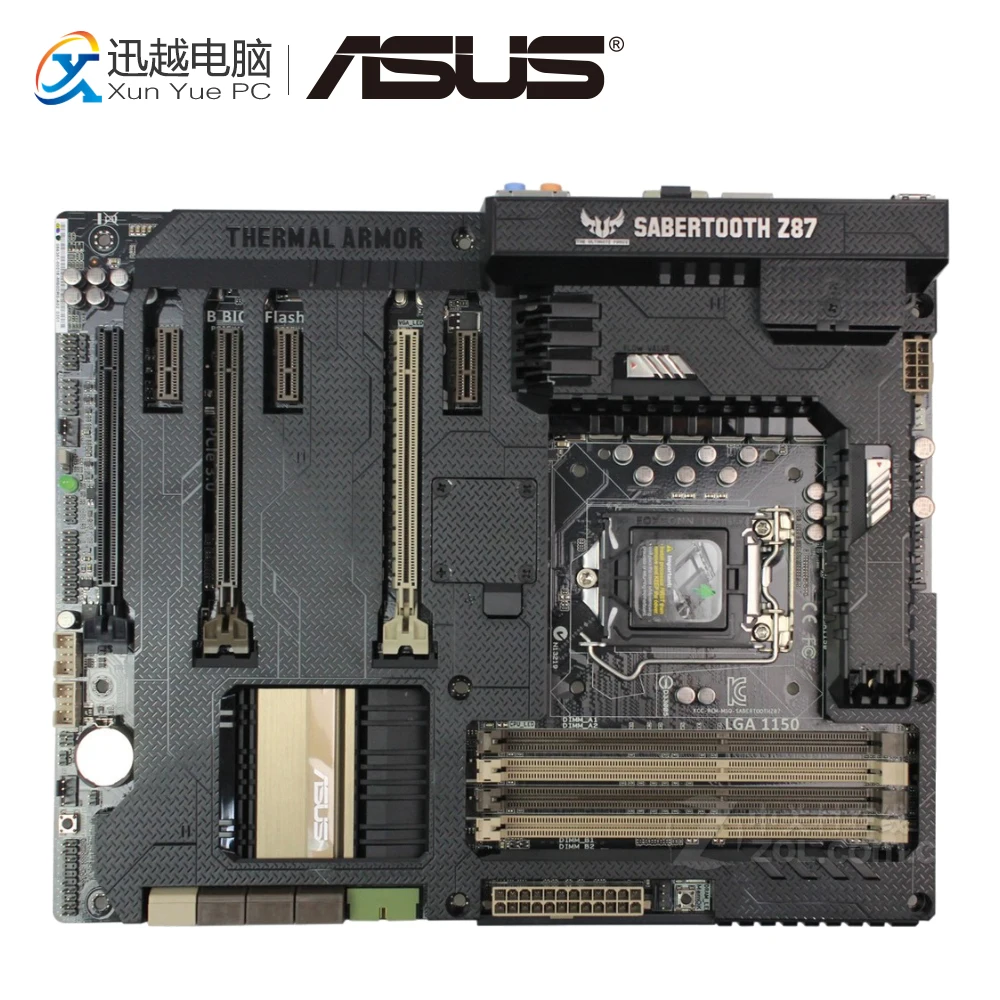 

Asus SaberTooth Z87 Desktop Motherboard Include Thermal Armor Z87 LGA 1150 DDR3 32G USB3.0 ATX