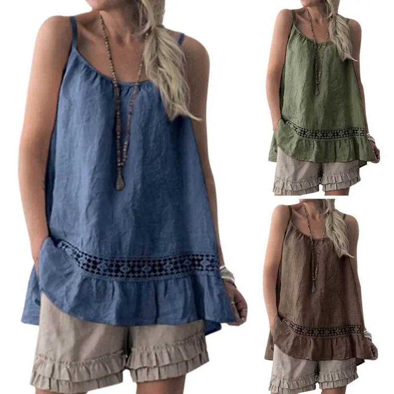 Милая майка жилет женский пляжный Повседневный Boho V шеи Camis летние топы Базовая рубашка одежда