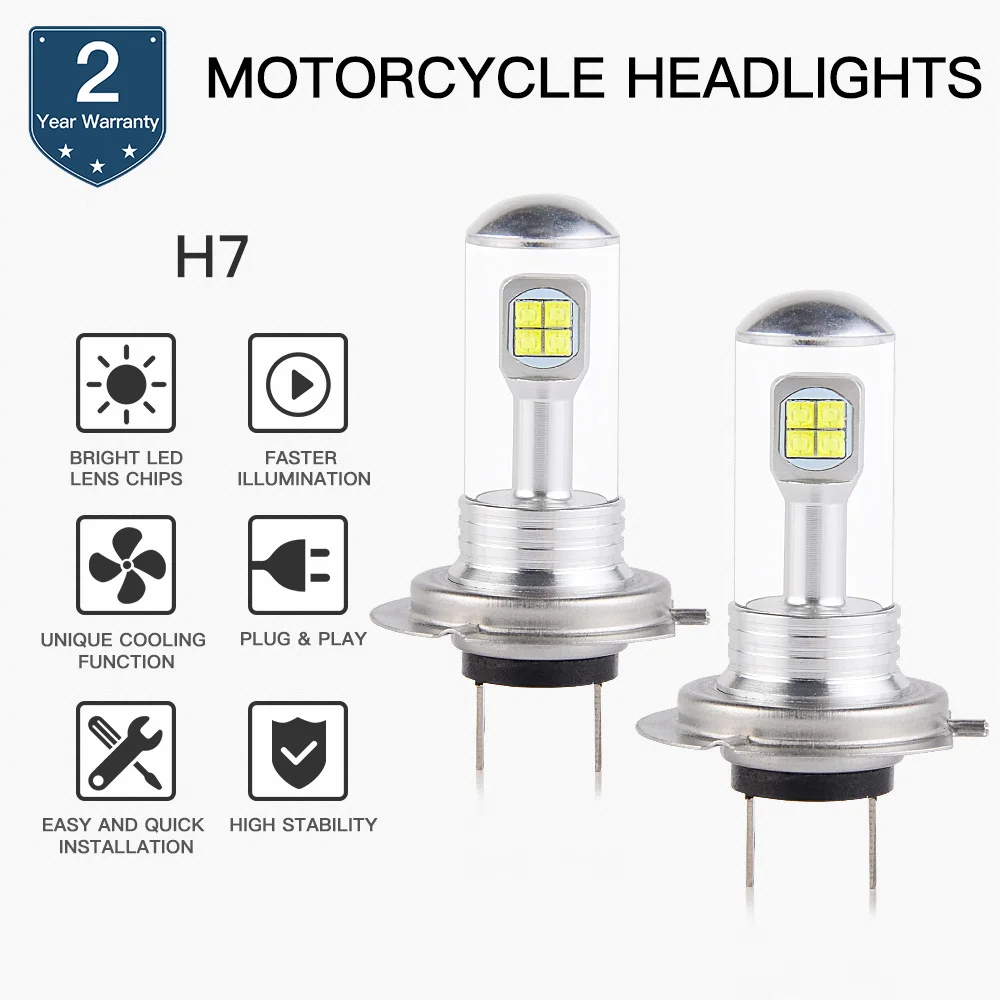 NICECNC H7 дальнего света 12 V-24 V головной светильник светодиодный лампы для BMW F650GS Дакар F800GS F800S F800ST HP2 спортивные K1200GT ABS K1200R K1200S