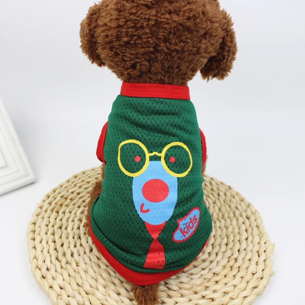 С воздухопроницаемой сеткой, с изображением собаки жилет футболка маленькие собаки футболка Летняя одежда для собак для щенка Солнцезащитная одежда для домашних животных