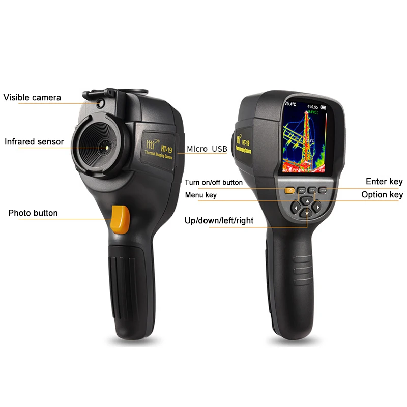 HT-19, новое обновление, тепловизионная камера, прецизионный детектор утечек с подогревом пола, высокое разрешение 320x240 для ремонта и улицы