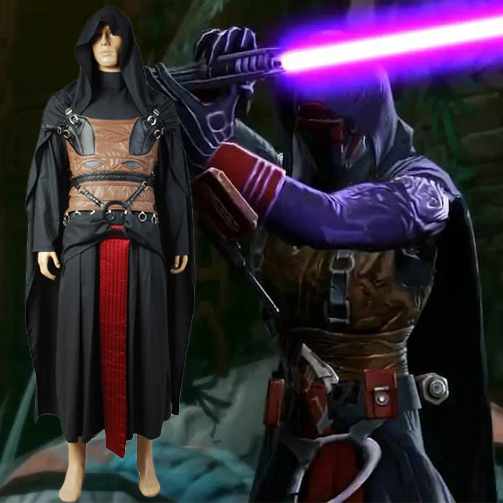 Star Wars Sith Dark Lord Darth Revan Cosplay Costume Uniform Outfit Cape Robe