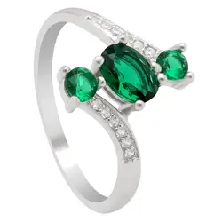 Seanlov для женщин Твердые стерлингов серебряные кольца Круглый Стиль с зеленый синий Цирконий старинные перстни Jewelry подарок обручальное