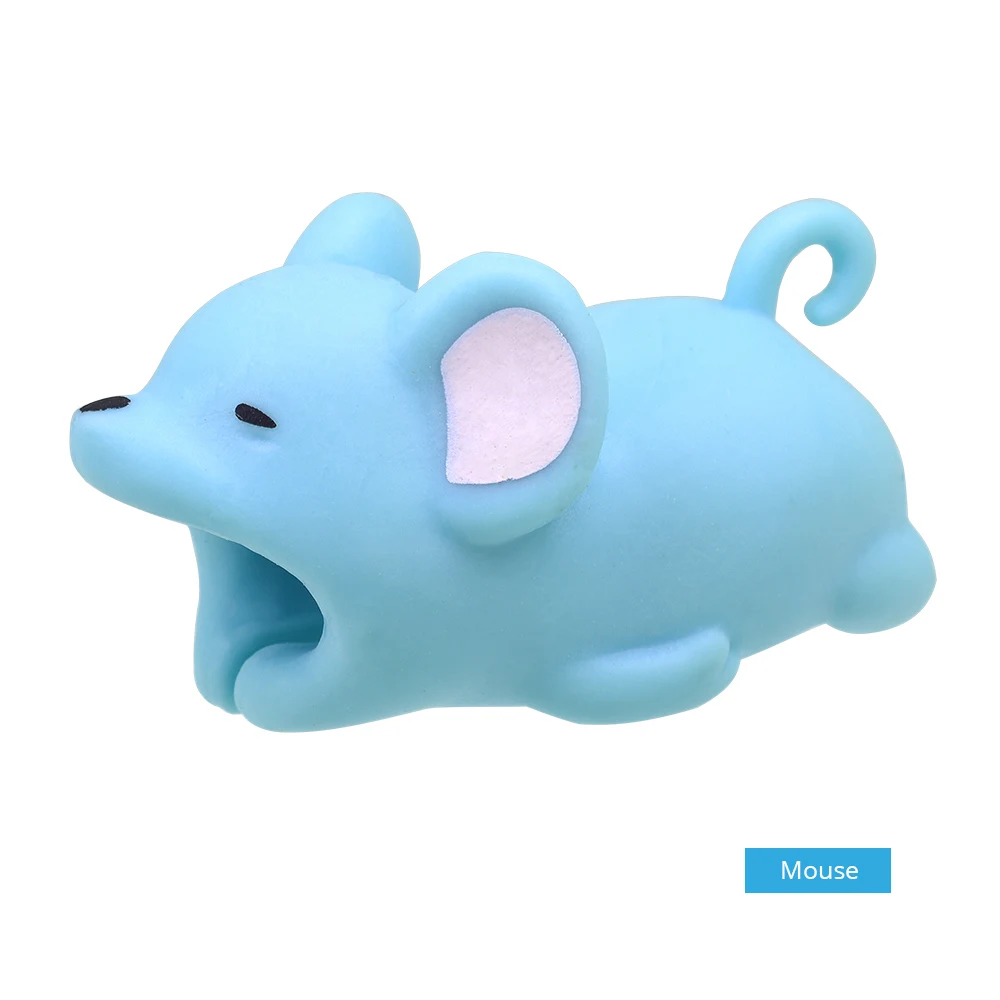 

TISHRIC Cartoon Cute Chompers Cable Bite Protector Animal Organizer Panda Dog Cat Duck Rabbit Winder Phone holder For Iphone