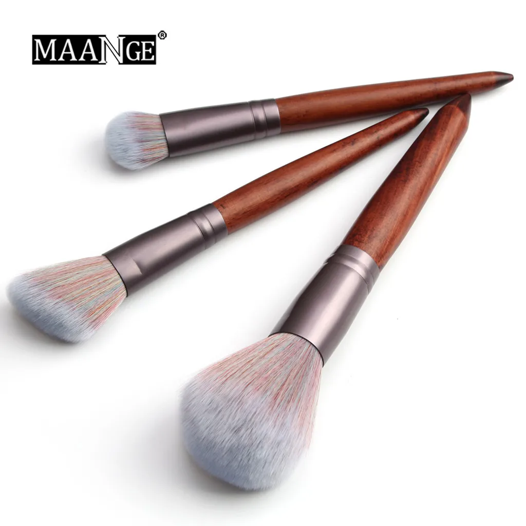 Professional11PCS набор деревянных макияжных кисти наборы модные коричневые косметический для бровей, теней кисть для нанесения пудры кисти для макияжа губ