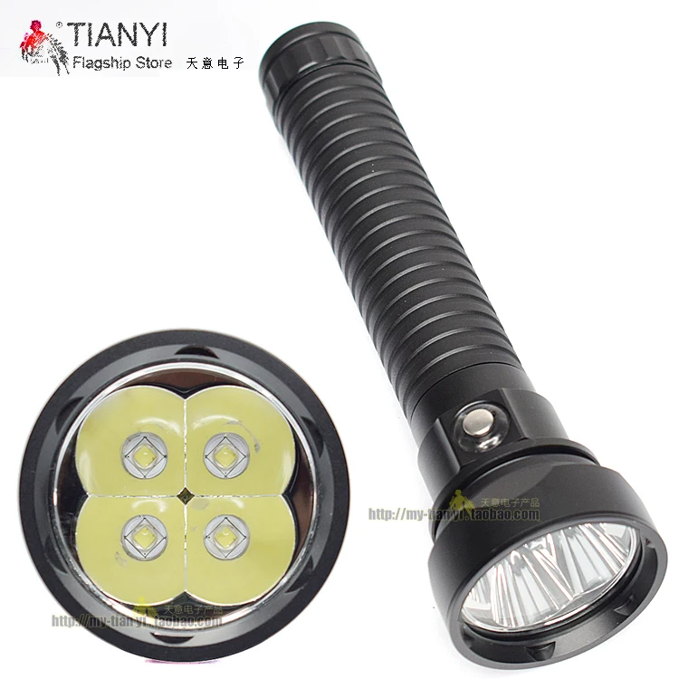 

High led torch Waterproof 100m Light Led Torch DX4S Brightness LED Diving Flashlight 4x CREE L2 4L2 Underwater 18650 26650 Torch