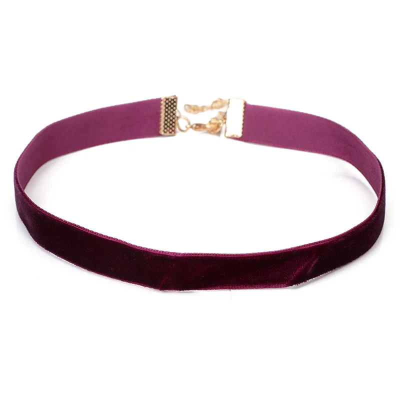 Buy 2017 New Wine Red Velvet Choker Necklace Women