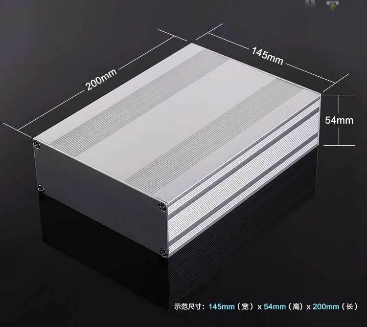 2PCS Aluminum enclosure electronics box splitted PCB instrument project box shell 145x54x200mm DIY NEW 2017 775 pcs connector kit 2 54 mm pcb pin headers box packaging electronics machine new electric electronics plug socket