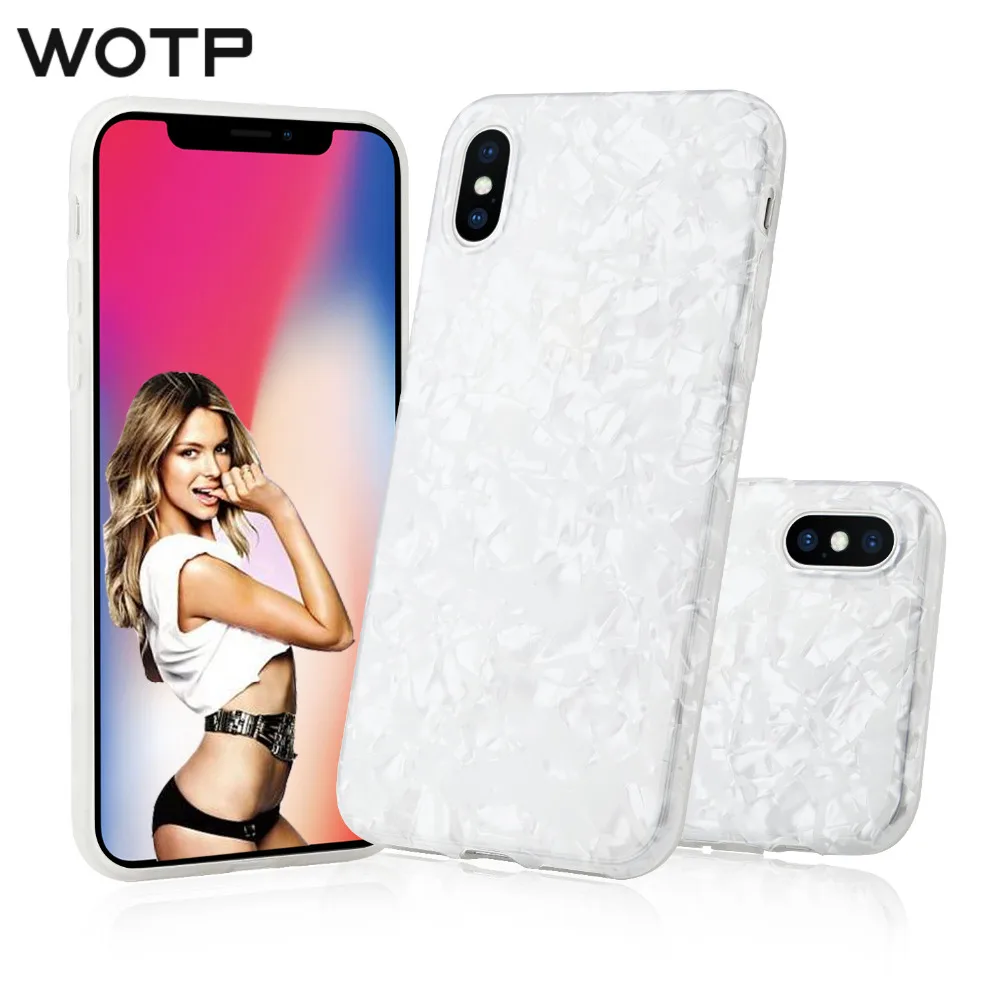 Роскошный чехол WOTP в виде раковины мягкий для телефона IMD Для iPhone X Модный
