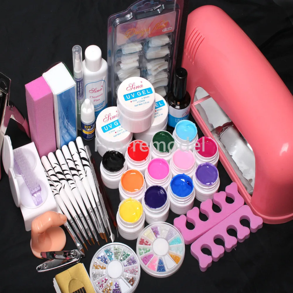 Buy Pro Tube Lamp Timer Dryer Pure Color UV Gel Practice Finger Nail Art Tools