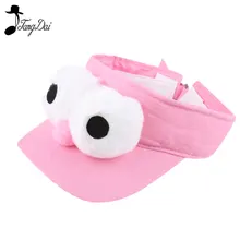 Популярные летние унисекс солнцезащитные козырьки шляпы повседневные теннисные регулируемые кепки для женщин/мужчин Дети козырек с большие глаза милые шляпа