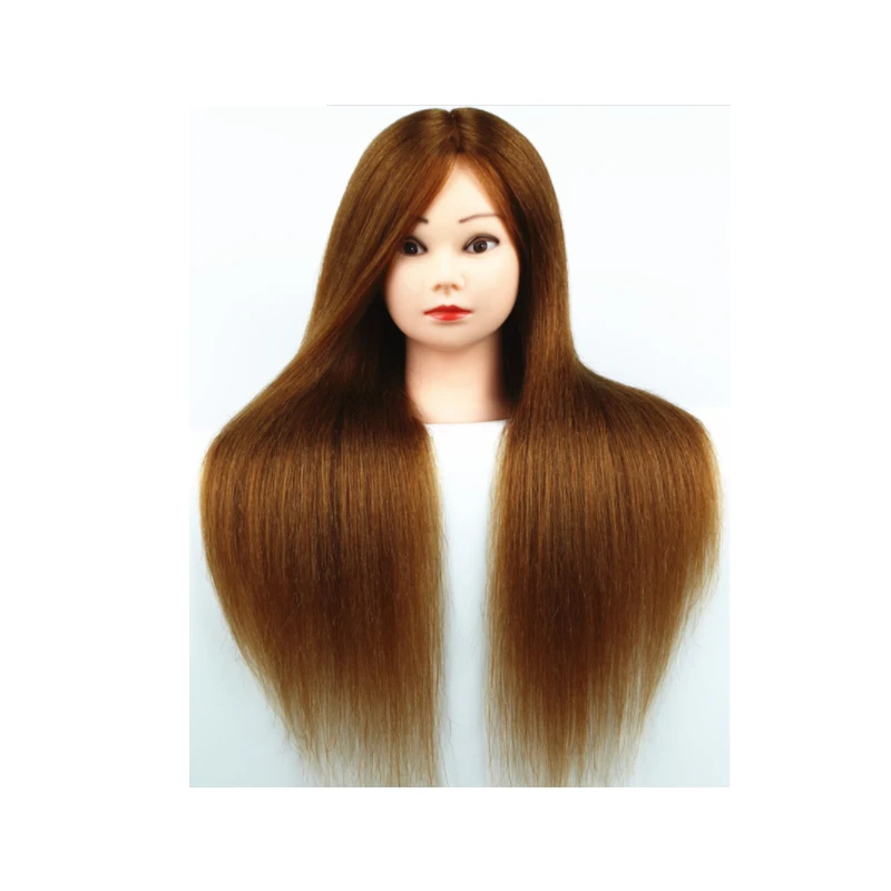 

60CM 100% Human Hair Mannequin Head Professional Training Head With Natural Hair Hairdressing Head For Hairstyles Cosmetology