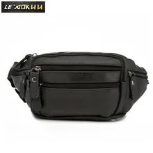 Натуральная кожа Мужская Повседневная модная дорожная поясная сумка нагрудная сумка слинг сумка дизайн бум телефон портсигар Чехол Мужской 004b