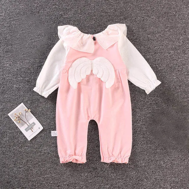 

New bodysuit for infant baby girls 6-18 months cotton bodysuit kids outfits holiday daily party photo shooting bodysuit angel