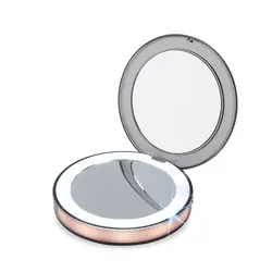 Светодиодный свет путешествия и зеркалом для макияжа 1x3x увеличительное Портативный компактный мини зеркало с подсветкой Перезаряжаемые