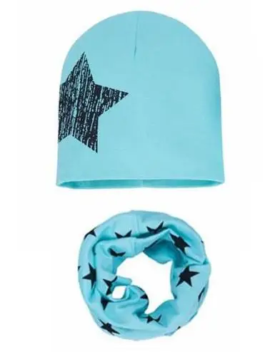 light lake blue big Новинка; сезон весна-осень-зима; Детский комплект из шапки и шарфа для девочек и мальчиков; Шапка-бини для маленьких девочек; детская шапка и шарф с воротником; - Цвет: light lake blue big