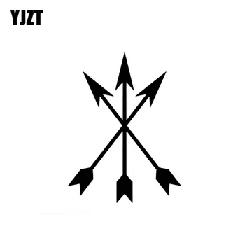 

YJZT 9.9CM*13.2CM Crossed Arrow Three Friend Vinyl Decal Friends Forever Car Sticker Black Silver C10-02280