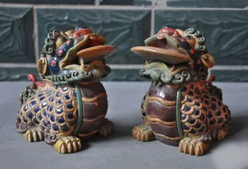 

wedding decoration Chinese Pottery WuCai porcelain Feng Shui kylin Kirin Chi-Lin Kilin Qilin Animal