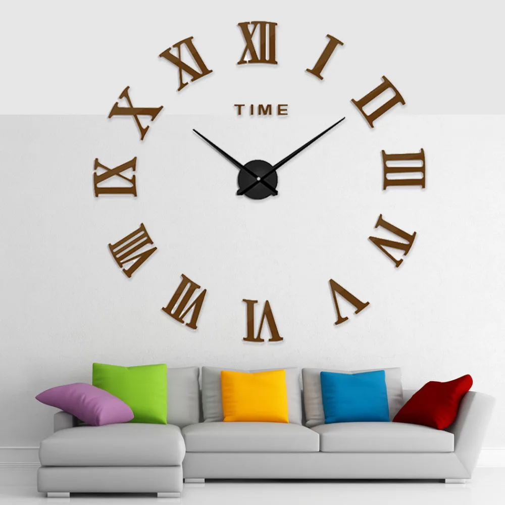 

Modern Creative Wall Sticker European Style Wall Clocks 3D Large Number Wall Clock Horloge DIY Mirror Large Digitial Watch Wall