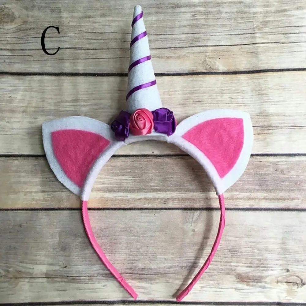 

Flower Elastic Unicorn Horn Girls Headband Decorative Hairband Headdress