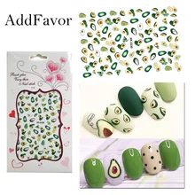 Addfavor, 2 шт, цветок, лист, милый стикер для ногтей, самоклеющиеся 3D наклейки для дизайна ногтей, наклейка, летнее украшение для ногтей для женщин, девочек, детей