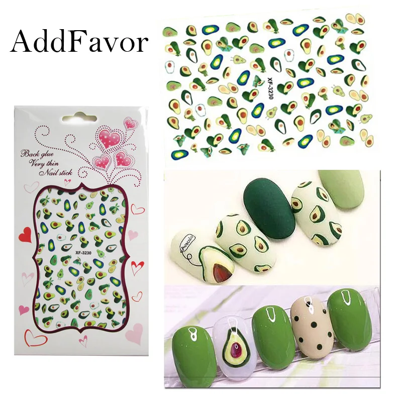 

Addfavor 2pcs Flower Leaf Cute Nail Sticker Self-adhesive 3D Nail Art Sticker Decal Summer Nails Decoration for Women Girls Kids